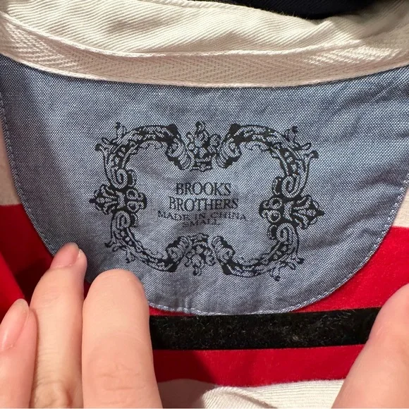Brooks Brothers 1818 long sleeve patch detail rugby shirt - Picture 2 of 7